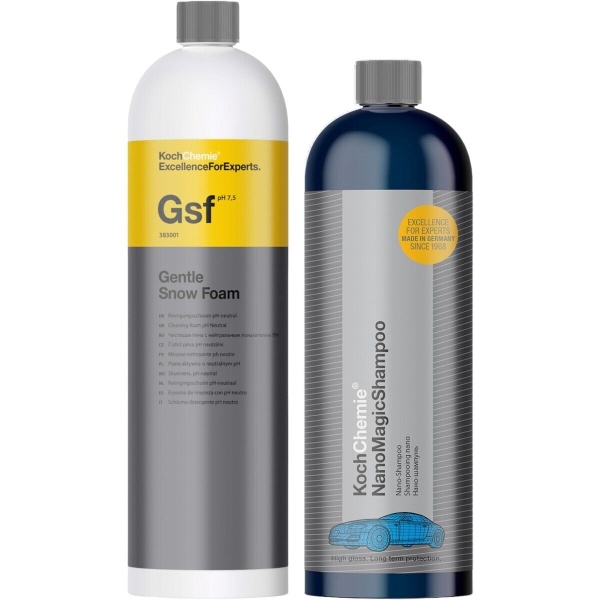 Set Koch Chemie Gentle Snow Foam Spuma Prespalare Ph Neutru 1L 383001 + Koch Chemie Nano Magic Shampoo Sampon Auto cu Nano Protectie 750ML 77702750